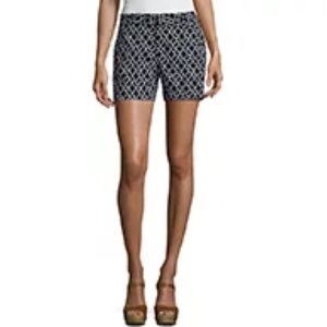 Ana New Approach Black and White Geometric Twill Mid Rise Shorts Womens size 10